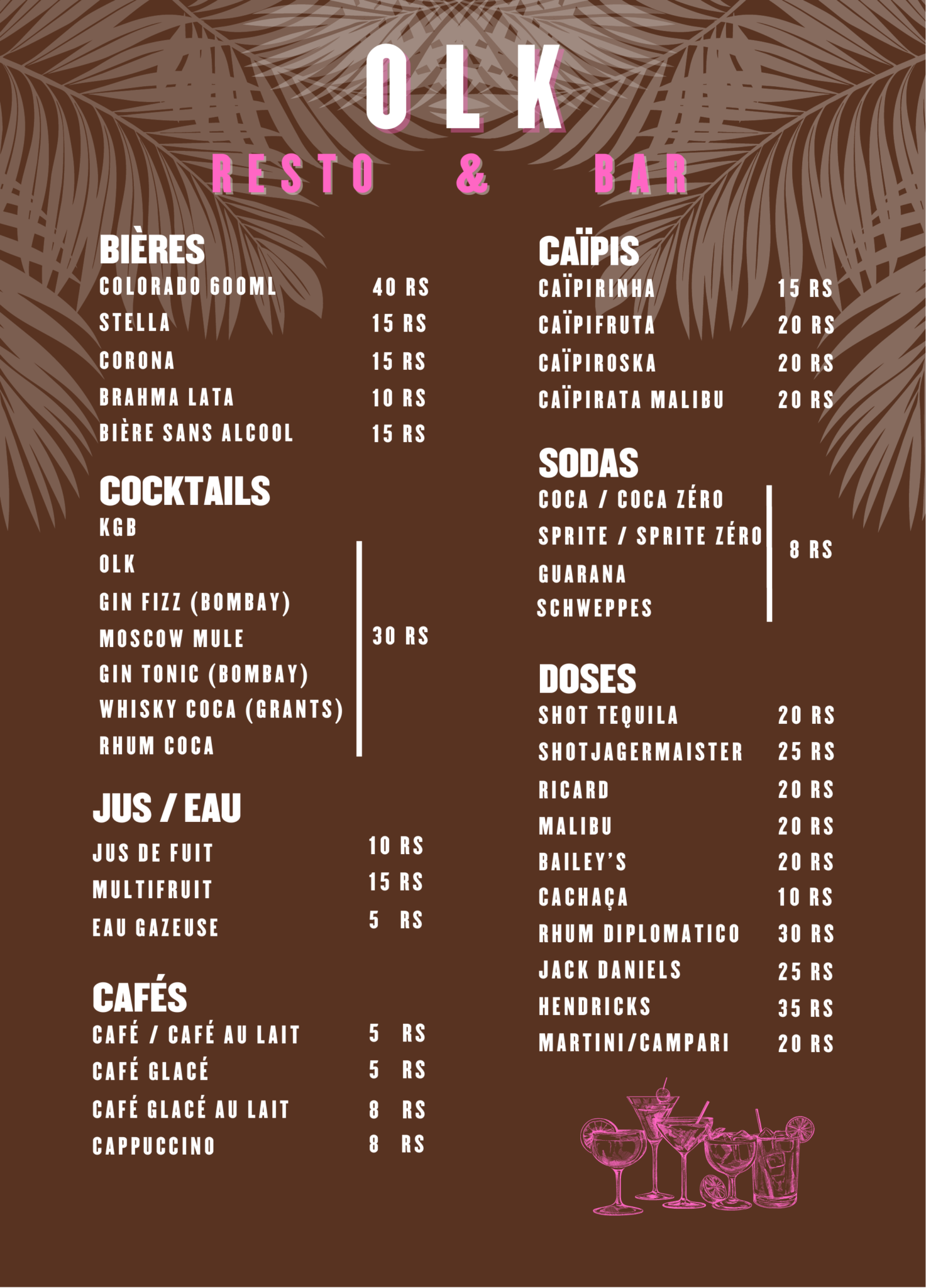 Carte Boissons - OLK Resto & Bar